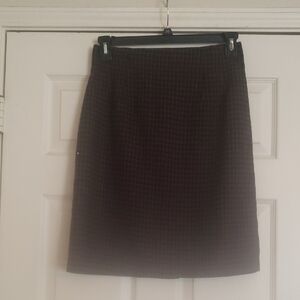 Wool Plaid Knee Lenght Skirt